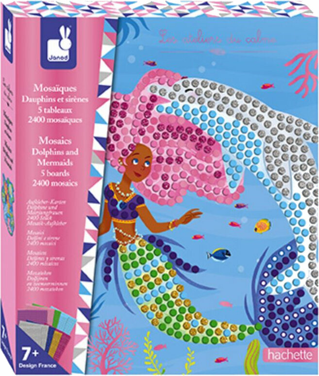 Zestawa artystyczne i kreatywne Janod Atelier Mosaic Of Dolphins And Mermaids Maxi
