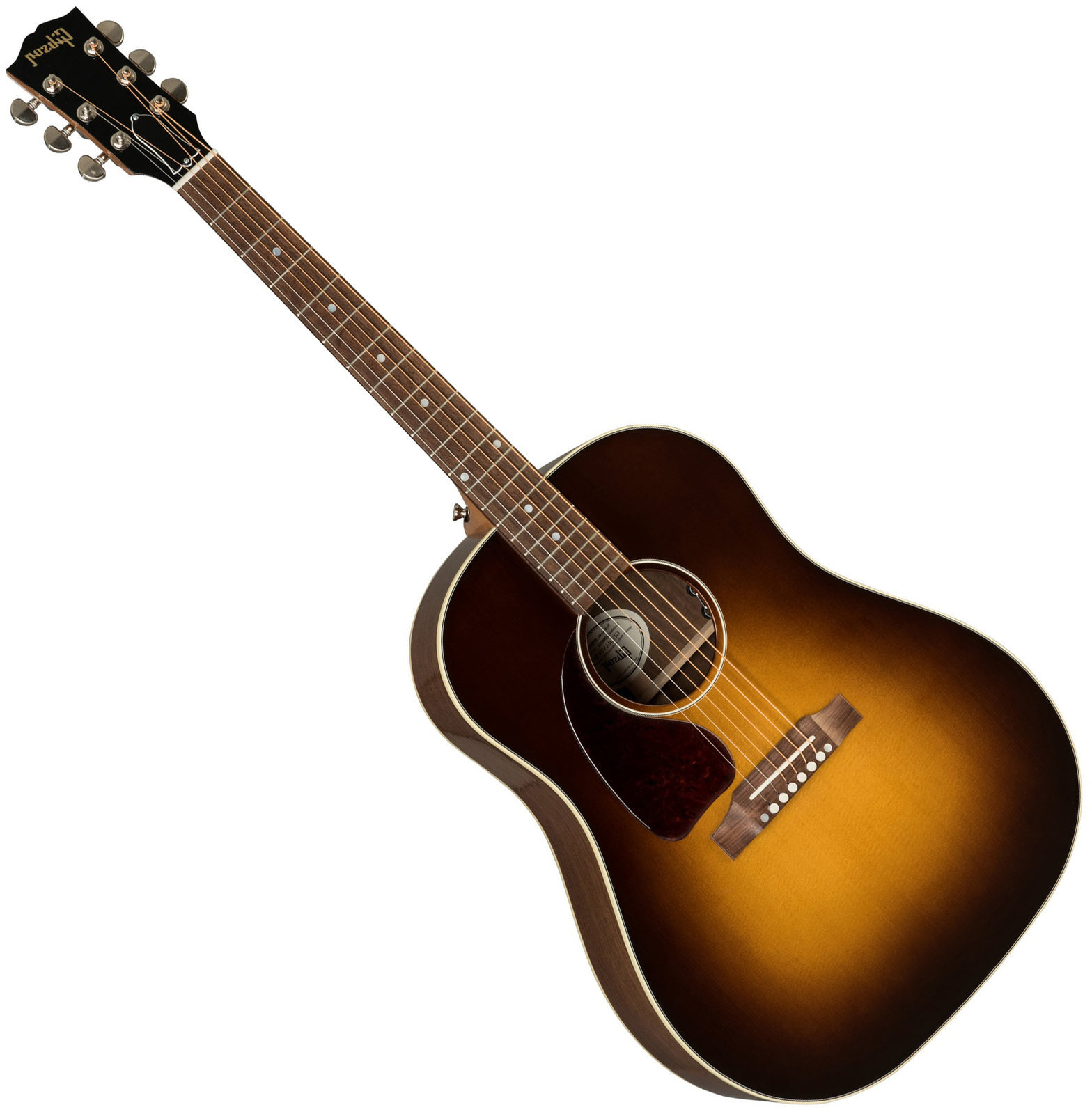 Guitare Dreadnought acoustique-électrique Gibson J-45 Studio 2019 Walnut Burst Lefty
