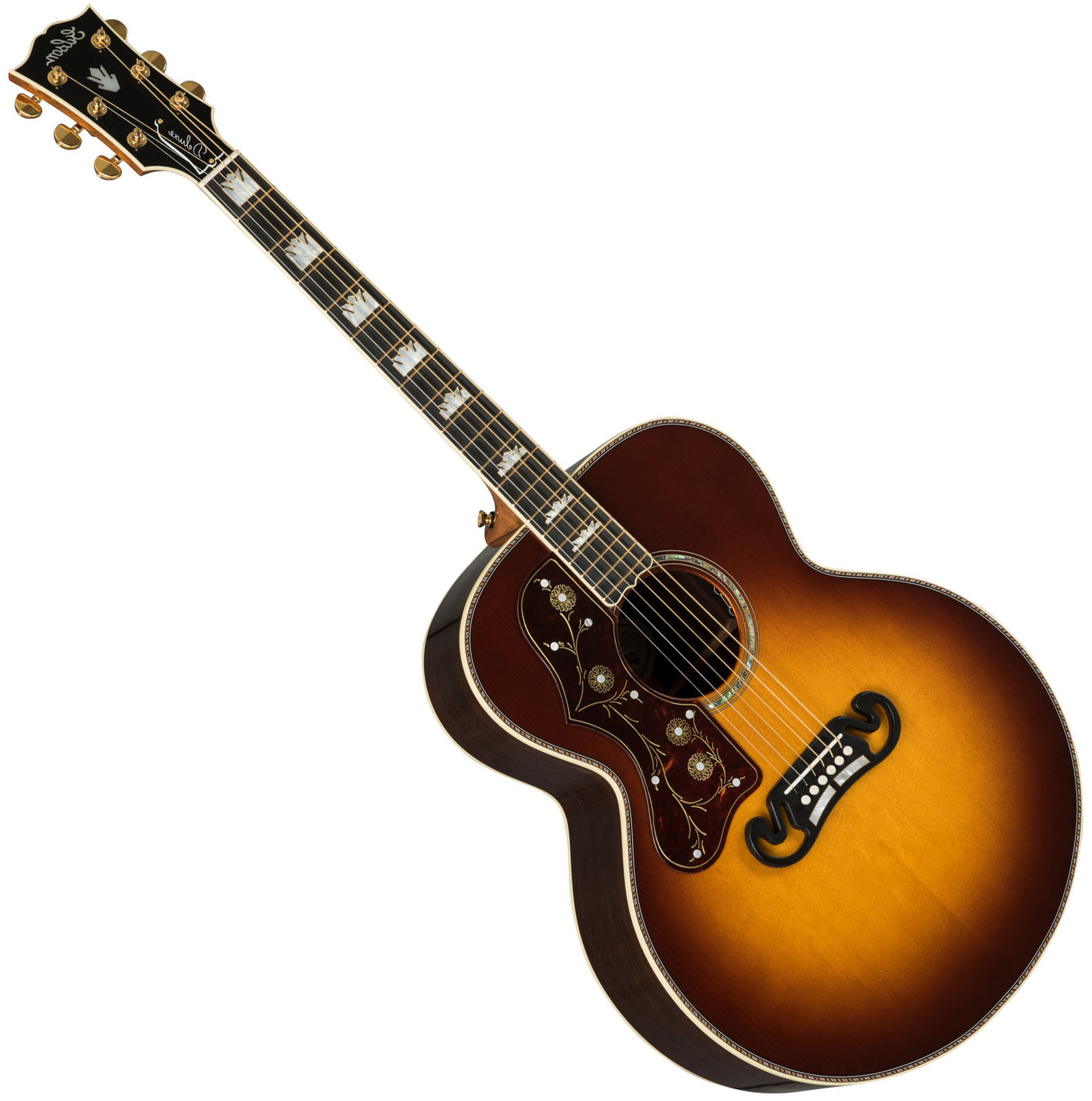Chitară electro-acustică Jumbo Gibson J-200 Deluxe 2019 Rosewood Burst Lefty