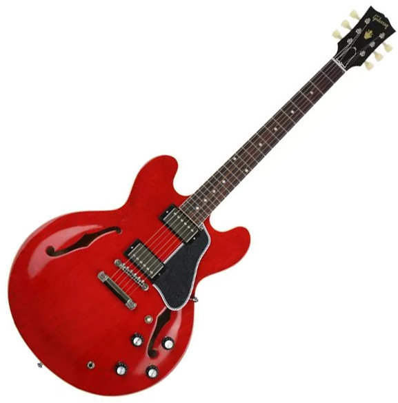 Halvakustisk gitarr Gibson 61 ES-335 Aged 2019 Sixties Cherry