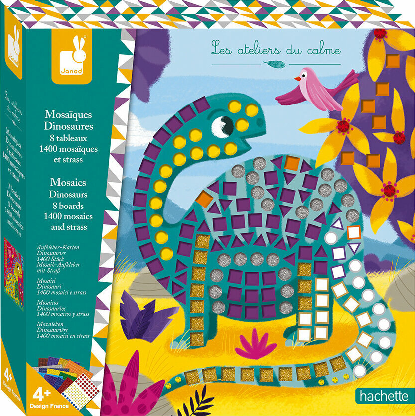 Kreativ und Lernspielzeug - Janod Dinosaurier-Mosaik-Set Maxi 4 +