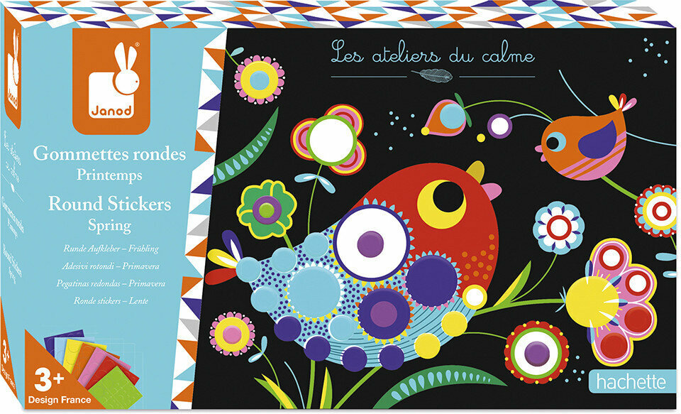 Kunst og kreativt sæt Janod Pictures With Round Stickers Jar Set Midi