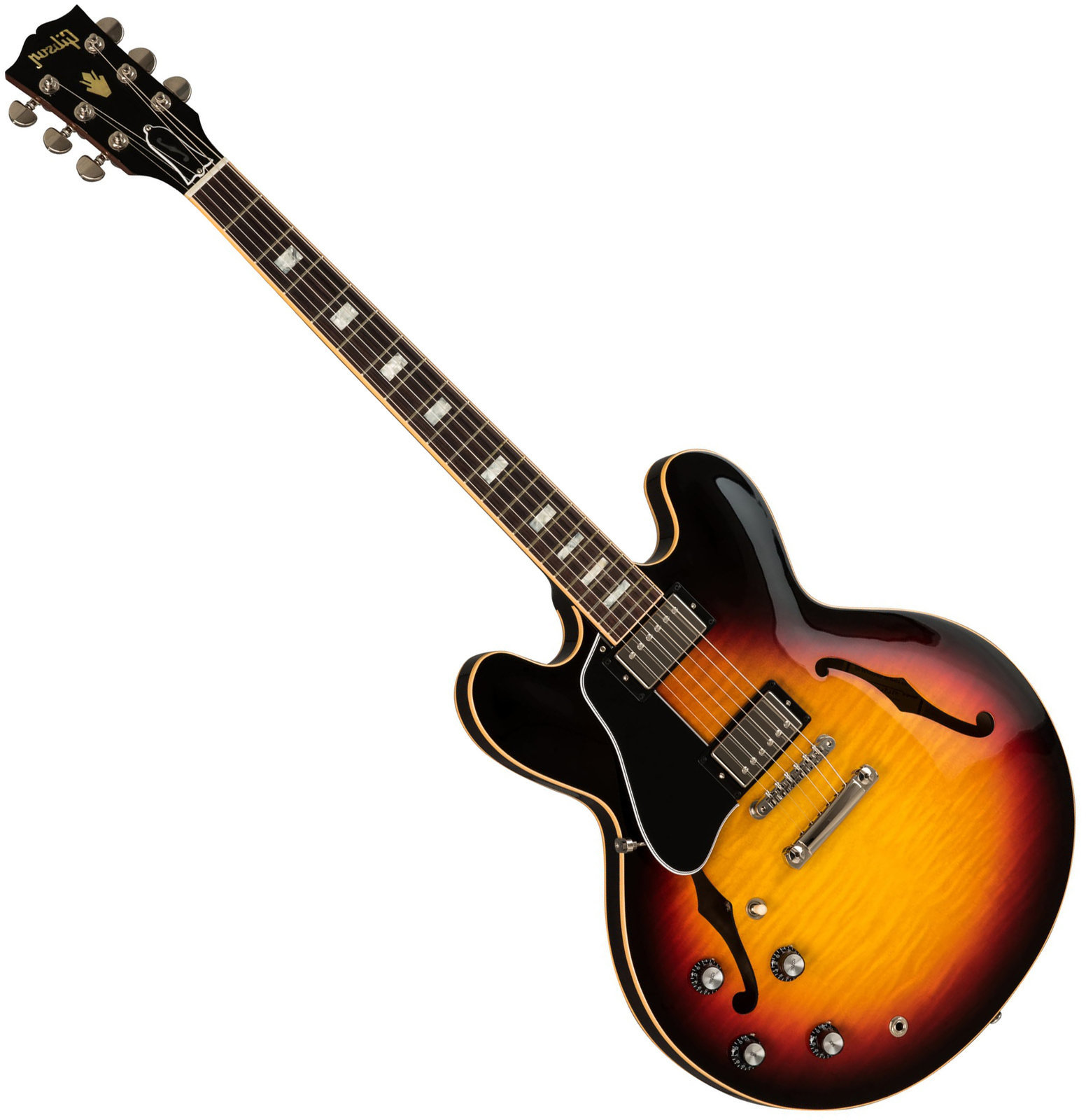 Guitare électrique pour gauchers Gibson ES-335 Figured 2019 Sunset Burst Lefty