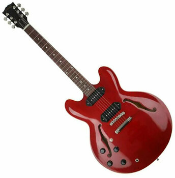 Kairiarankiams skirta elektrinė gitara Gibson ES-335 Dot P-90 2019Wine Red Lefty - 1