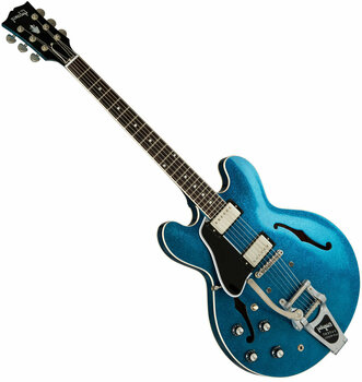 Guitare électrique pour gauchers Gibson MOD Series 1961 ES-335 Bigsby 2019 Blue Sparkle Lefty - 1