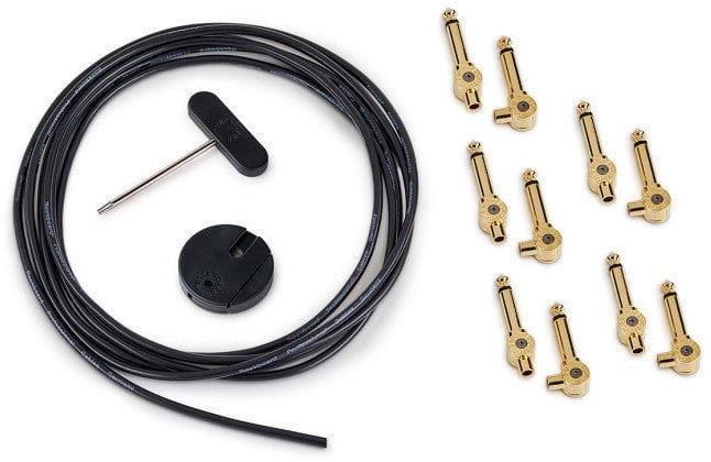 Propojovací kabel, Patch kabel RockBoard PatchWorks Solderless SET Zlatá 3 m Rovný - Lomený