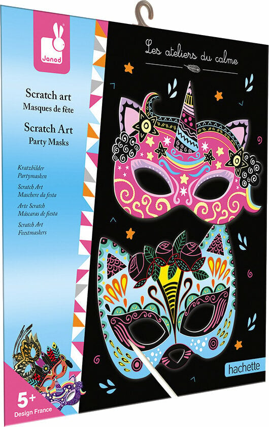 Scratch Art - raaputusaskartelu Janod Scratch Art - raaputusaskartelu Party Masks