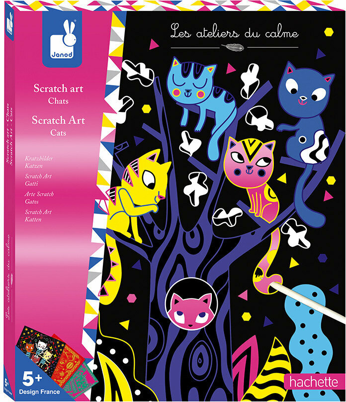 Scratch Art - raaputusaskartelu Janod Scratch Art - raaputusaskartelu Cats