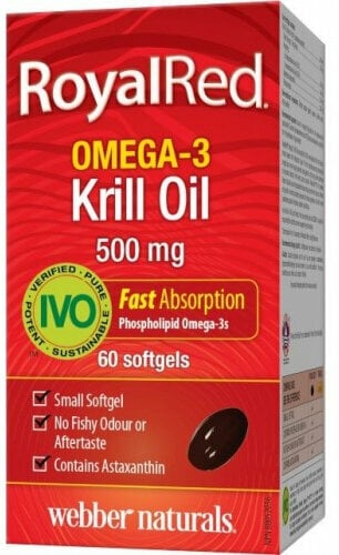 Les acides gras oméga 3 Webber Naturals Omega 3 Royal Krill Oil IVO 60 Tablets Les acides gras oméga 3