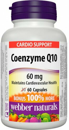 Antioxidants and natural extracts Webber Naturals Coenzyme Q10 30 + 30 tabs 60 mg Antioxidants and natural extracts