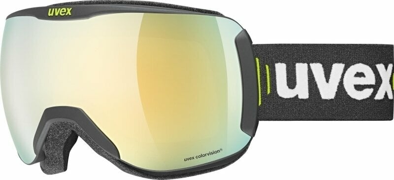 Óculos de esqui UVEX Downhill 2100 CV Black Mat/Mirror Gold Óculos de esqui