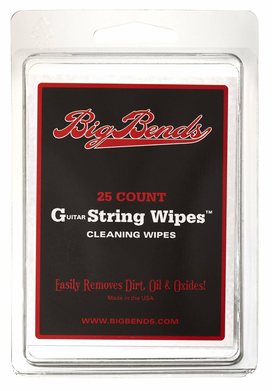 Produit de nettoyage et entretien pour guitares Big Bends String Cleaning Wipes 25