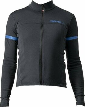 Cyklodres/ tričko Castelli Fondo 2 Jersey Full Zip Dres Light Black/Blue Reflex S - 1