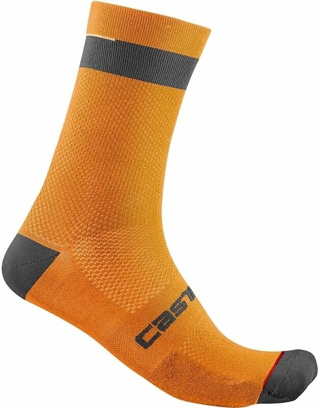 Meias de ciclismo Castelli Alpha 18 Socks Brilliant Orange/Black S/M Meias de ciclismo