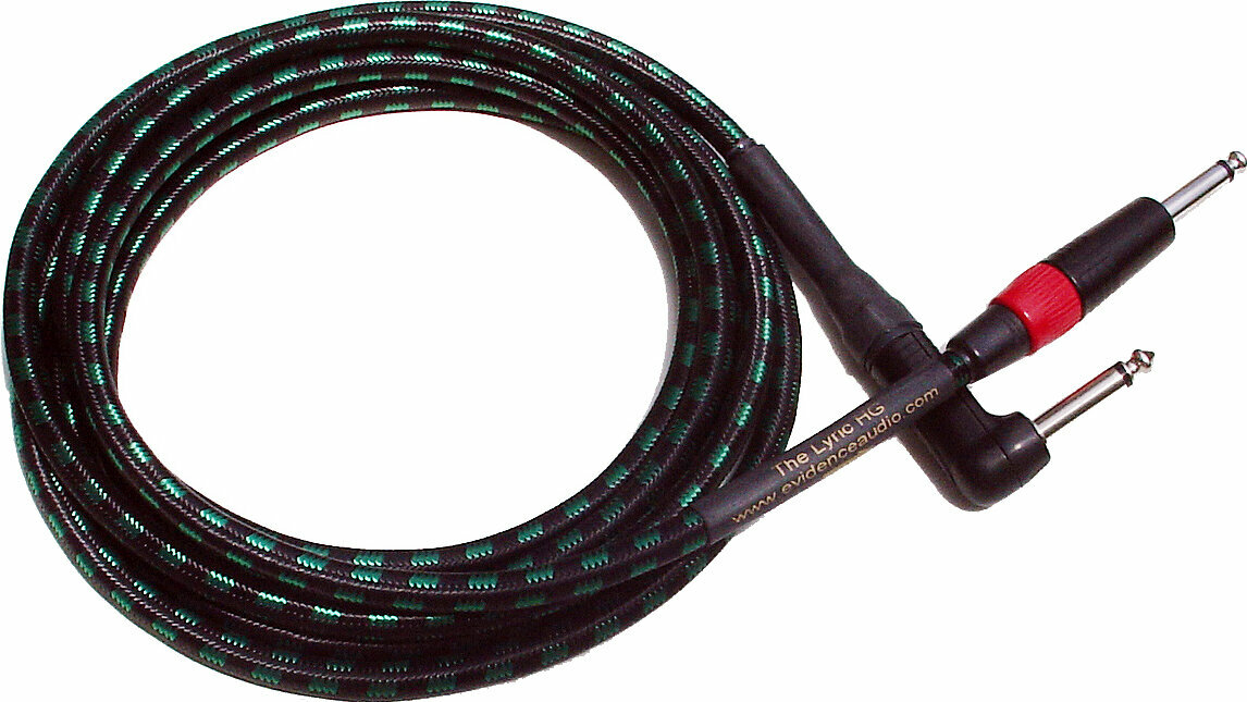 Instrument Cable Evidence Audio The Lyric HG GW Black-Green 3 m Straight - Angled (Just unboxed)