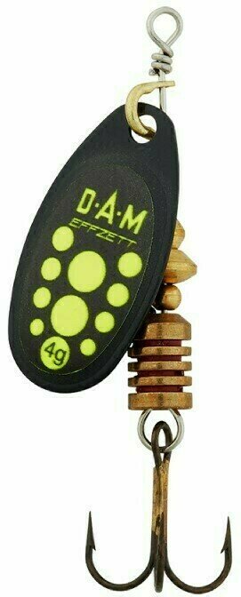 Colher rotativa DAM Effzett Standard Spinner Black Yellow 6 g