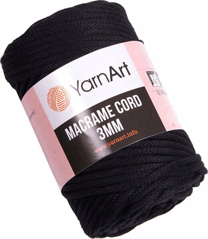 Cord Yarn Art Macrame Cord 3 mm 750 Black