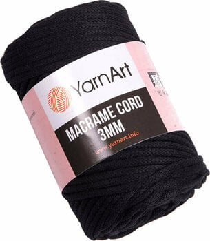 Cord Yarn Art Macrame Cord 3 mm 750 Black - 1