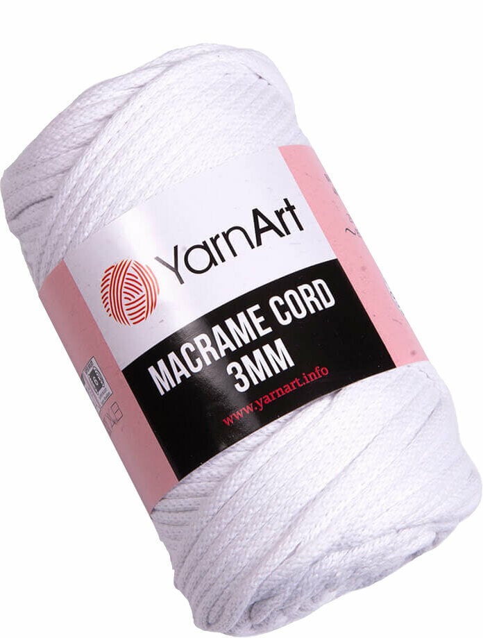 юта Yarn Art Macrame Cord 3 mm 751 White юта