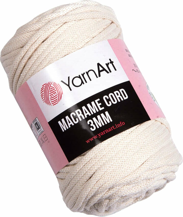 Sladd Yarn Art Macrame Cord 3 mm 752 Light Beige