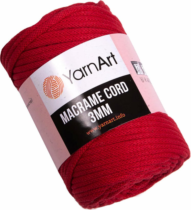 Cord Yarn Art Macrame Cord 3 mm 773 Red