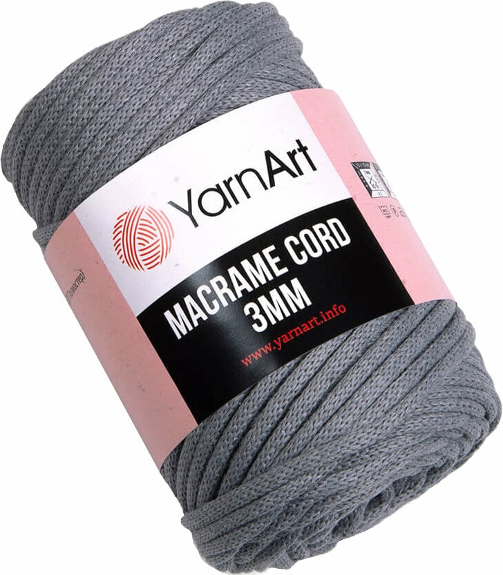 Sladd Yarn Art Macrame Cord 3 mm 774 Dark Grey