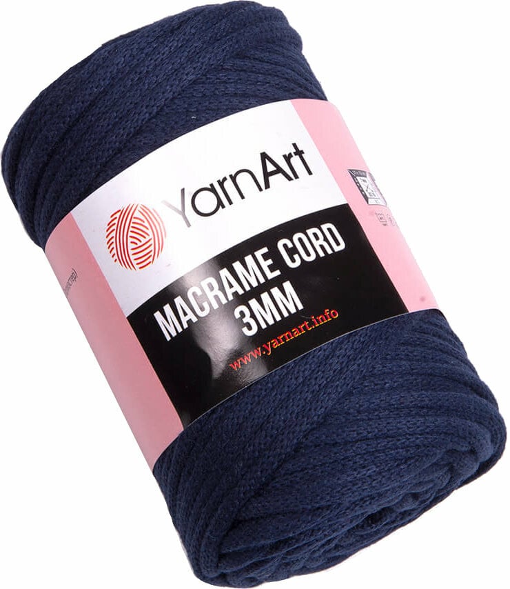 Cordão Yarn Art Macrame Cord 3 mm 784 Navy Blue