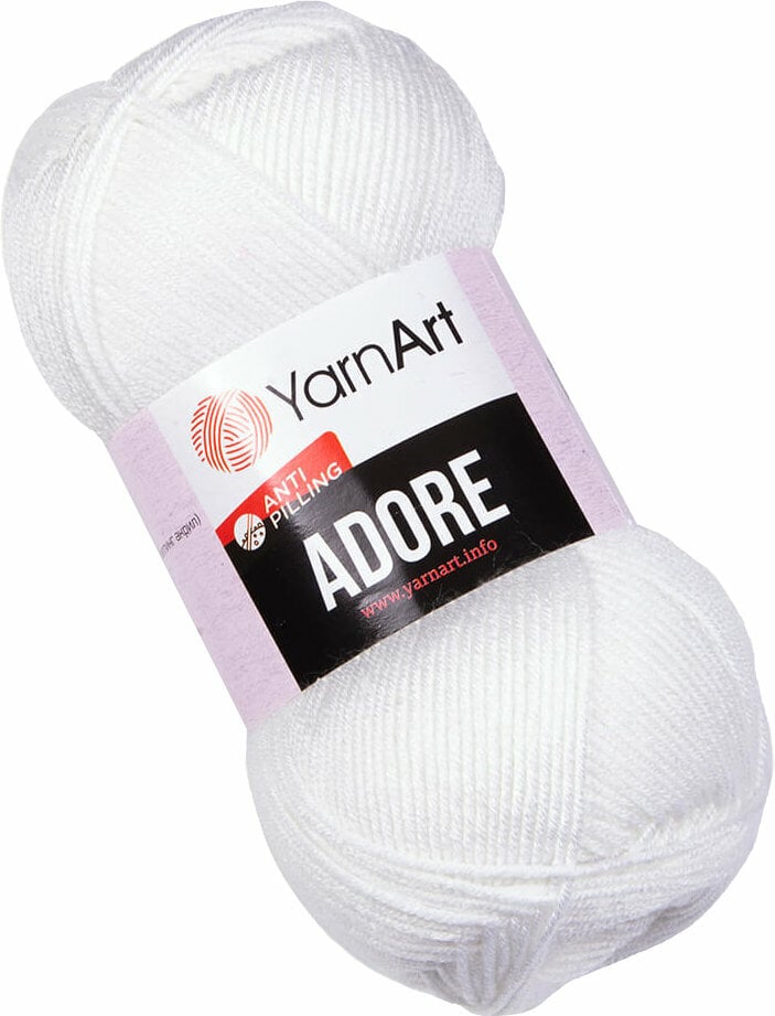 Pletací příze Yarn Art Adore 330 White Pletací příze