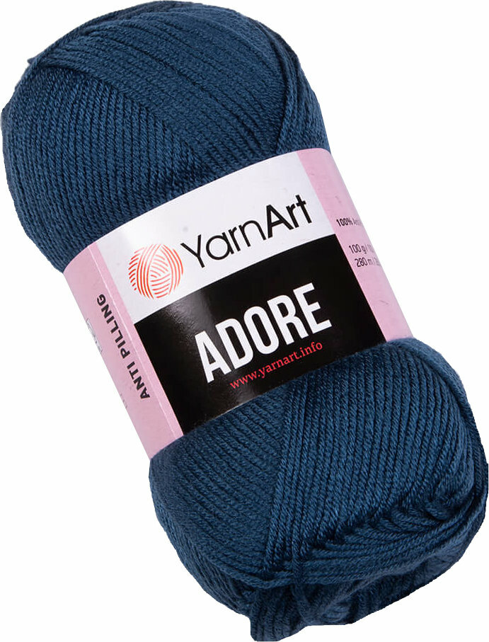 Fios para tricotar Yarn Art Adore 348 Dark Blue