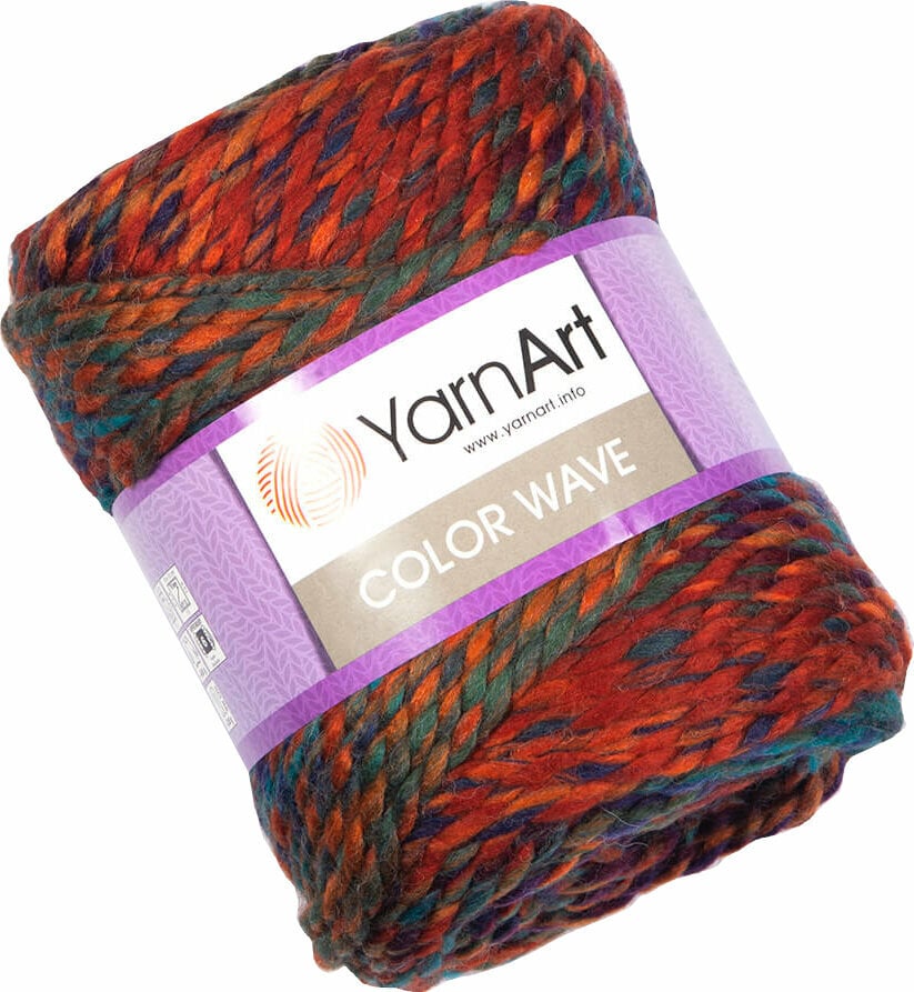 Fios para tricotar Yarn Art Color Wave 110 Blue Red Green Fios para tricotar