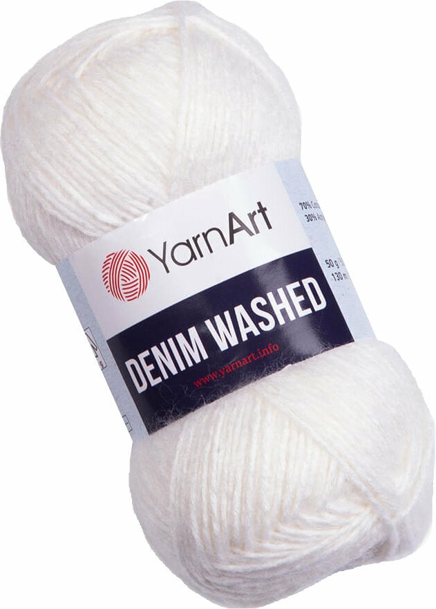 Pletacia priadza Yarn Art Denim Washed 900 White Pletacia priadza