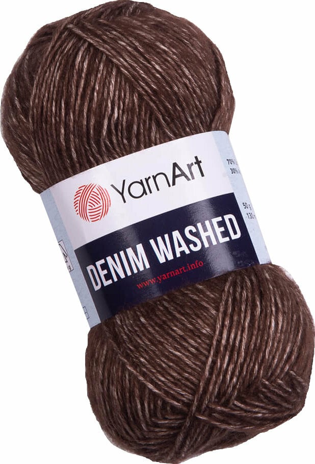 Fios para tricotar Yarn Art Denim Washed Fios para tricotar 917 Dark Brown