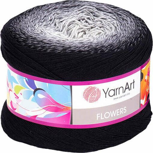 Przędza dziewiarska Yarn Art Flowers 253 Grey White