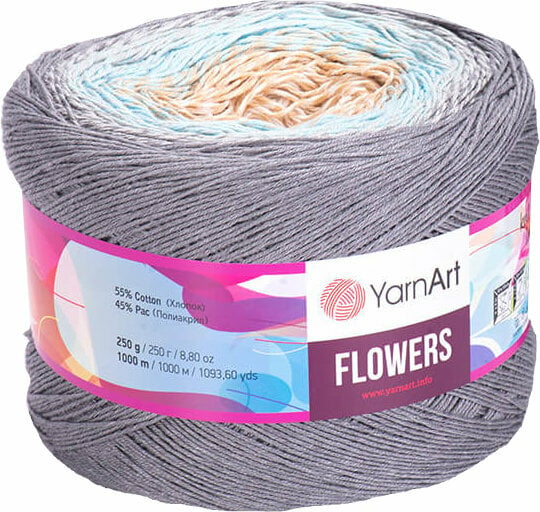 Pletilna preja Yarn Art Flowers 268 Grey Blue