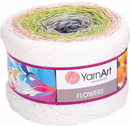Hilo de tejer Yarn Art Flowers 274 White Green Hilo de tejer