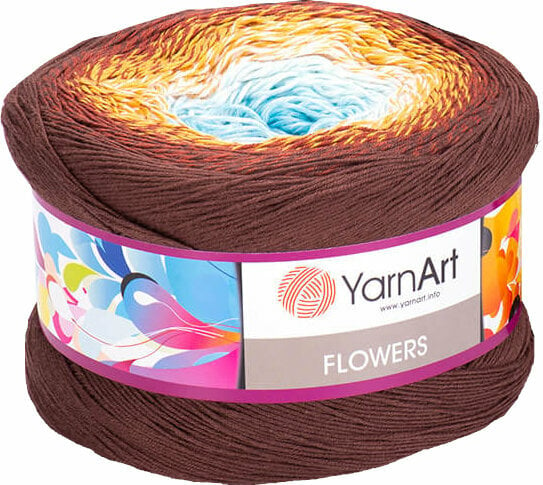 Pređa za pletenje Yarn Art Flowers 296 Brown Blue