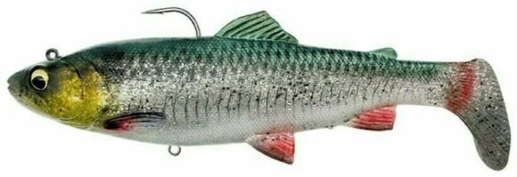 Esca siliconica Savage Gear 4D Trout Rattle Shad Green Silver 12,5 cm 35 g - 1