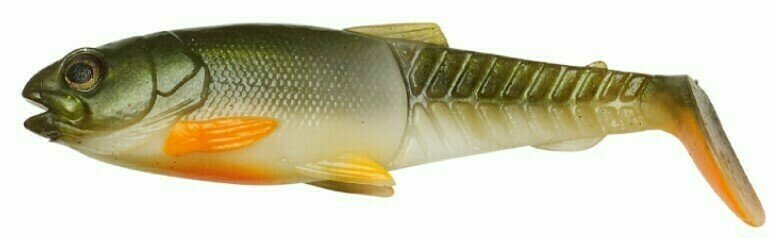 Rubber Lure Savage Gear Craft Cannibal Paddletail Olive Pearl Hot Orange 10,5 cm 12 g