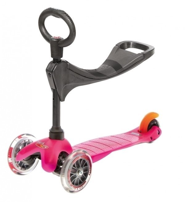Scuter pentru copii / Tricicletă Micro Mini Classic 3v1 Roz Scuter pentru copii / Tricicletă