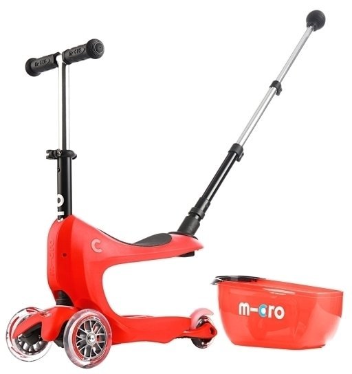 Trotinete/Triciclo para crianças Micro Mini2go Deluxe Plus Red Trotinete/Triciclo para crianças