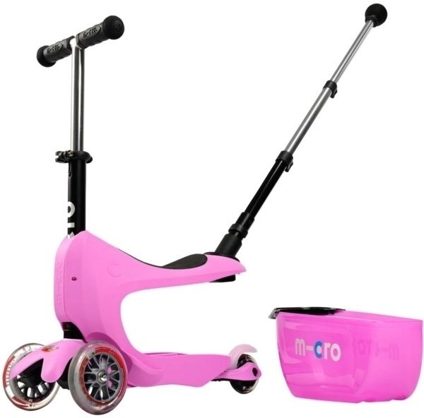 Lasten skootteri / kolmipyörä Micro Mini2go Deluxe Plus Pink Lasten skootteri / kolmipyörä