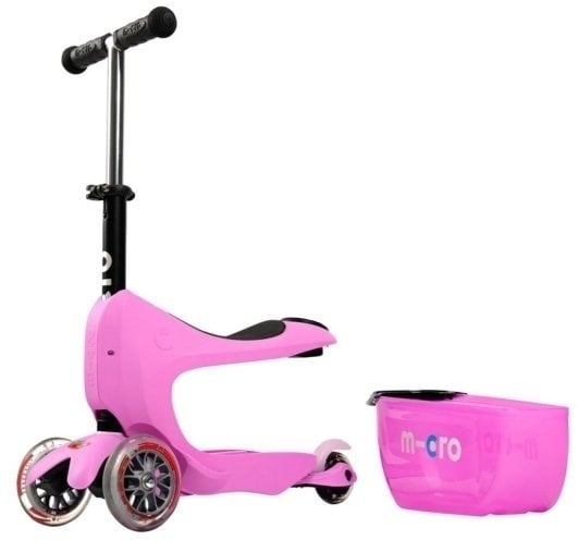 Lasten skootteri / kolmipyörä Micro Mini2go Deluxe Pink Lasten skootteri / kolmipyörä