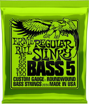 Struny do gitary basowej 5-strunowej Ernie Ball 2836 Regular Slinky - 1