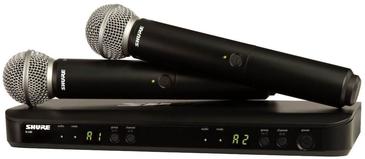 Microfon de mână fără fir Shure BLX288E/SM58 K3E: 606-630 MHz