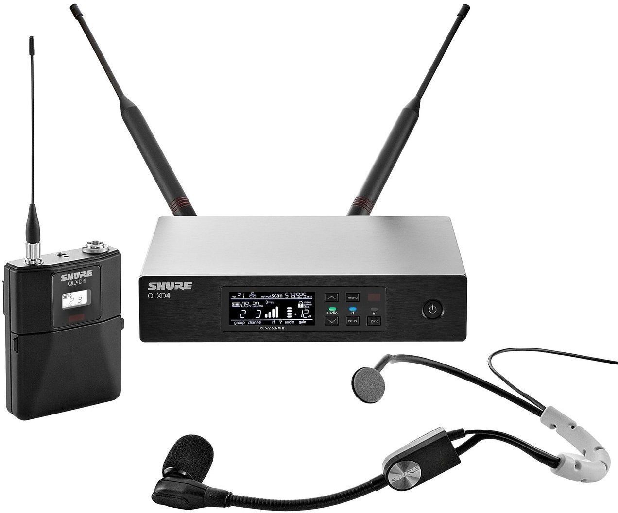 Trådlöst headset Shure QLXD14E/SM35 K51: 606-670 MHz