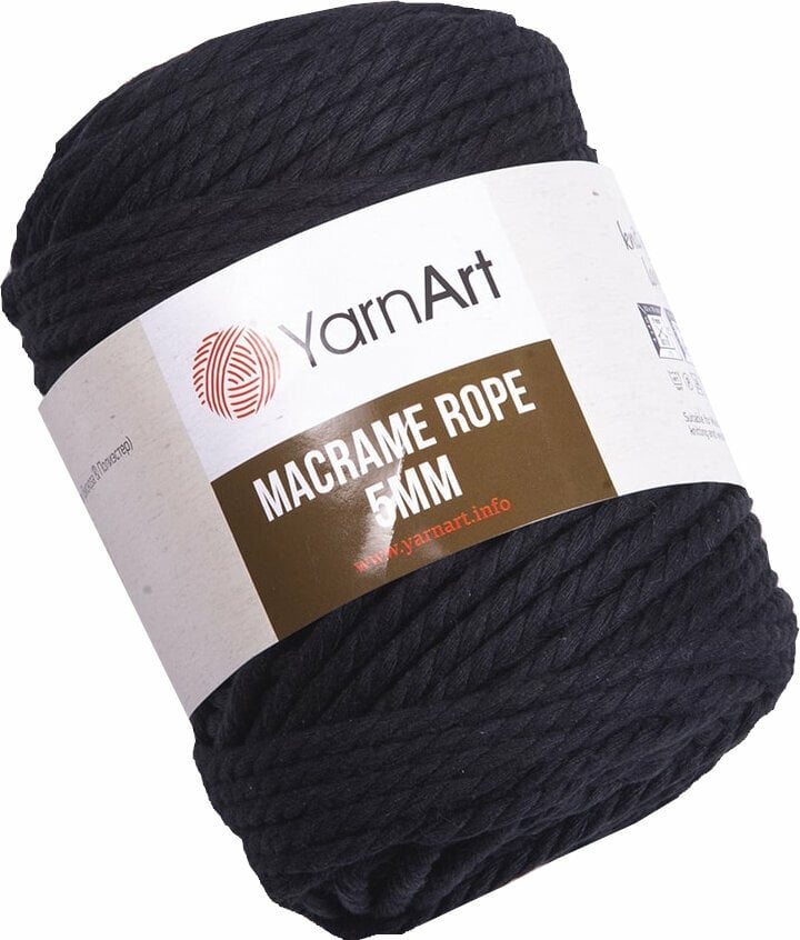Sznurek Yarn Art Macrame Rope 5 mm 750 Black