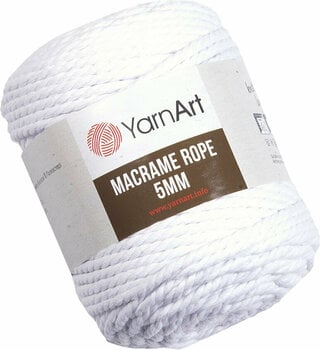 Cordon Yarn Art Macrame Rope 5 mm 751 White - 1