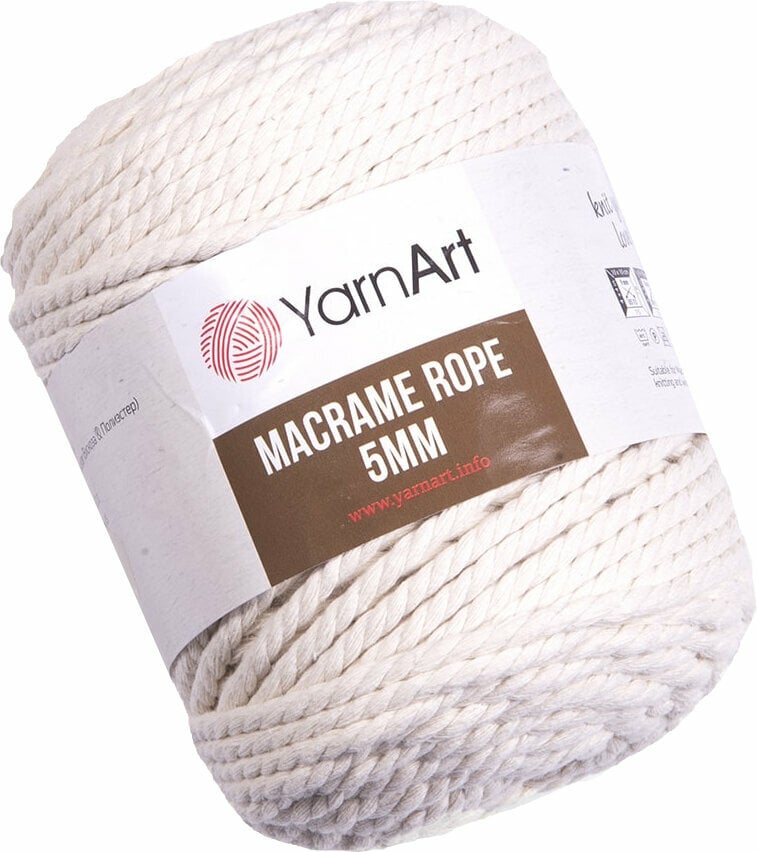 юта Yarn Art Macrame Rope 5 mm 752 Light Beige