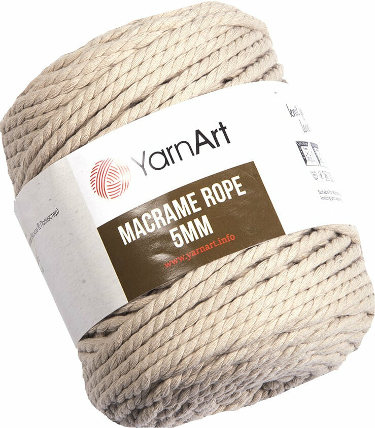 Cord Yarn Art Macrame Rope 5 mm 85 m 753 Beige Cord