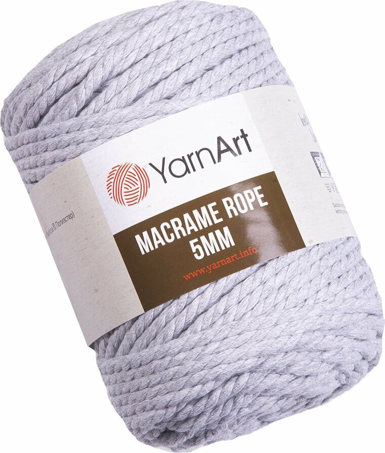 Sznurek Yarn Art Macrame Rope 5 mm 756 Light Grey